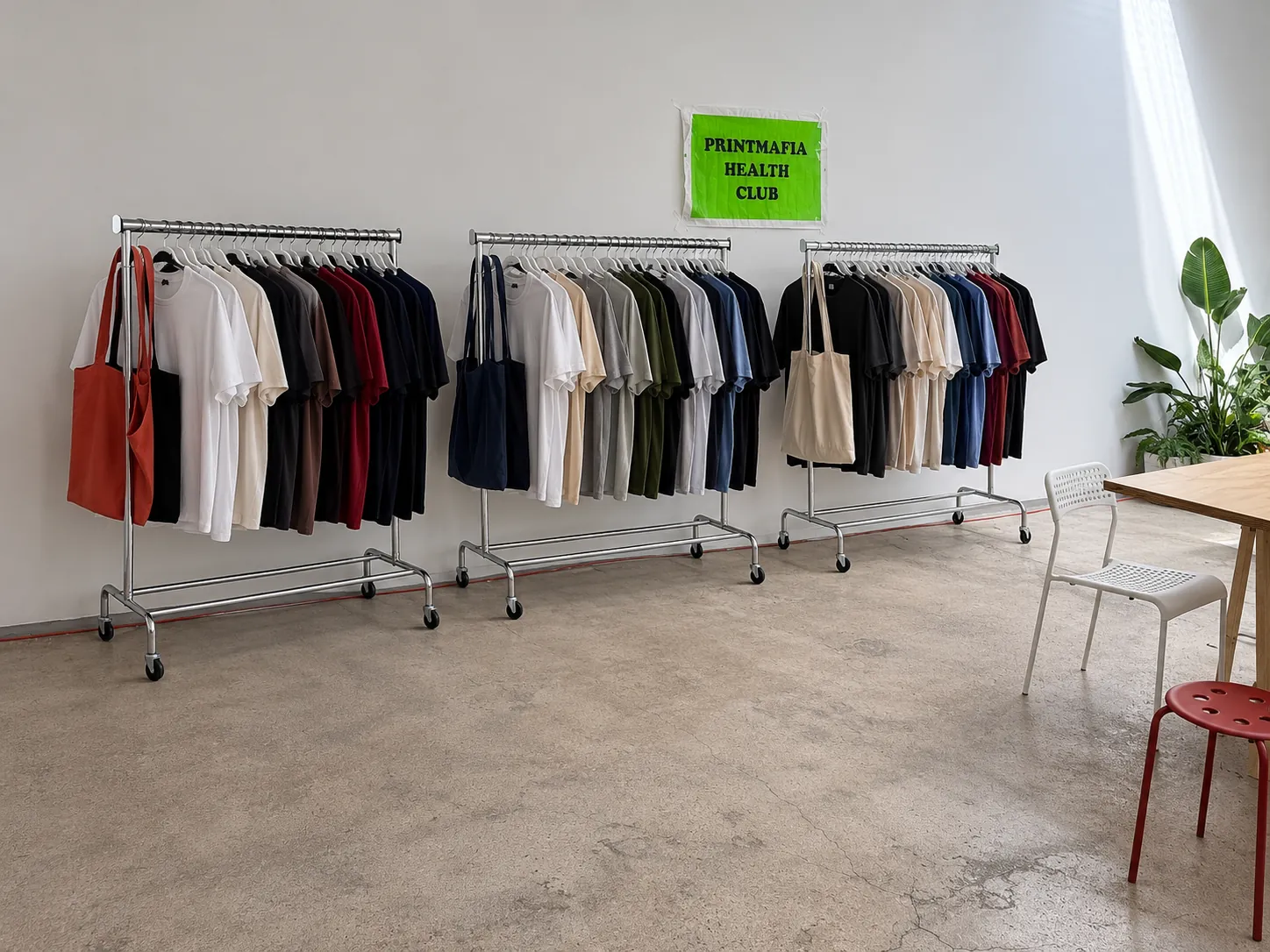 Garments & blanks on the rack